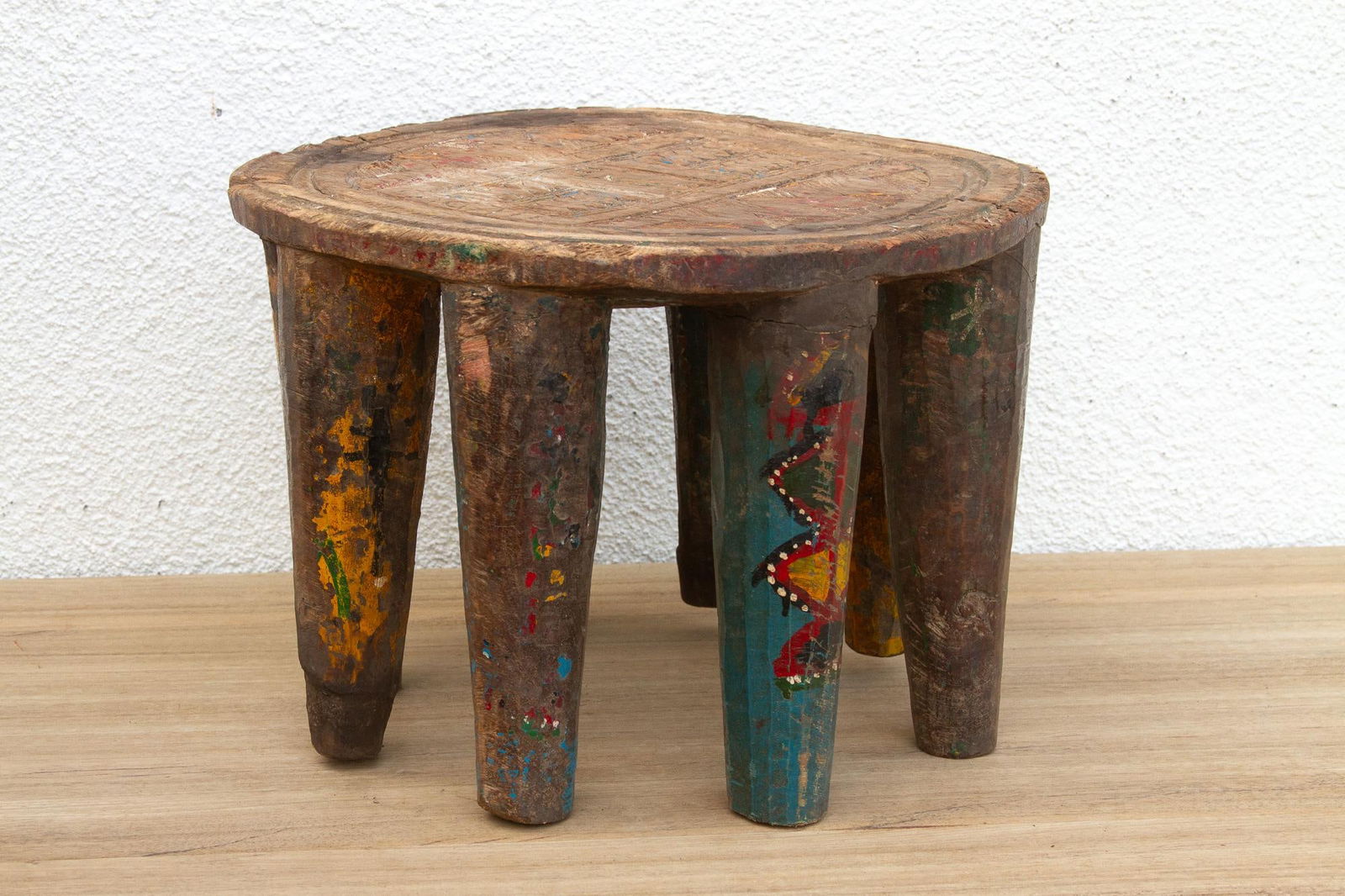Antique Spider Carved Nupe Stool - 7