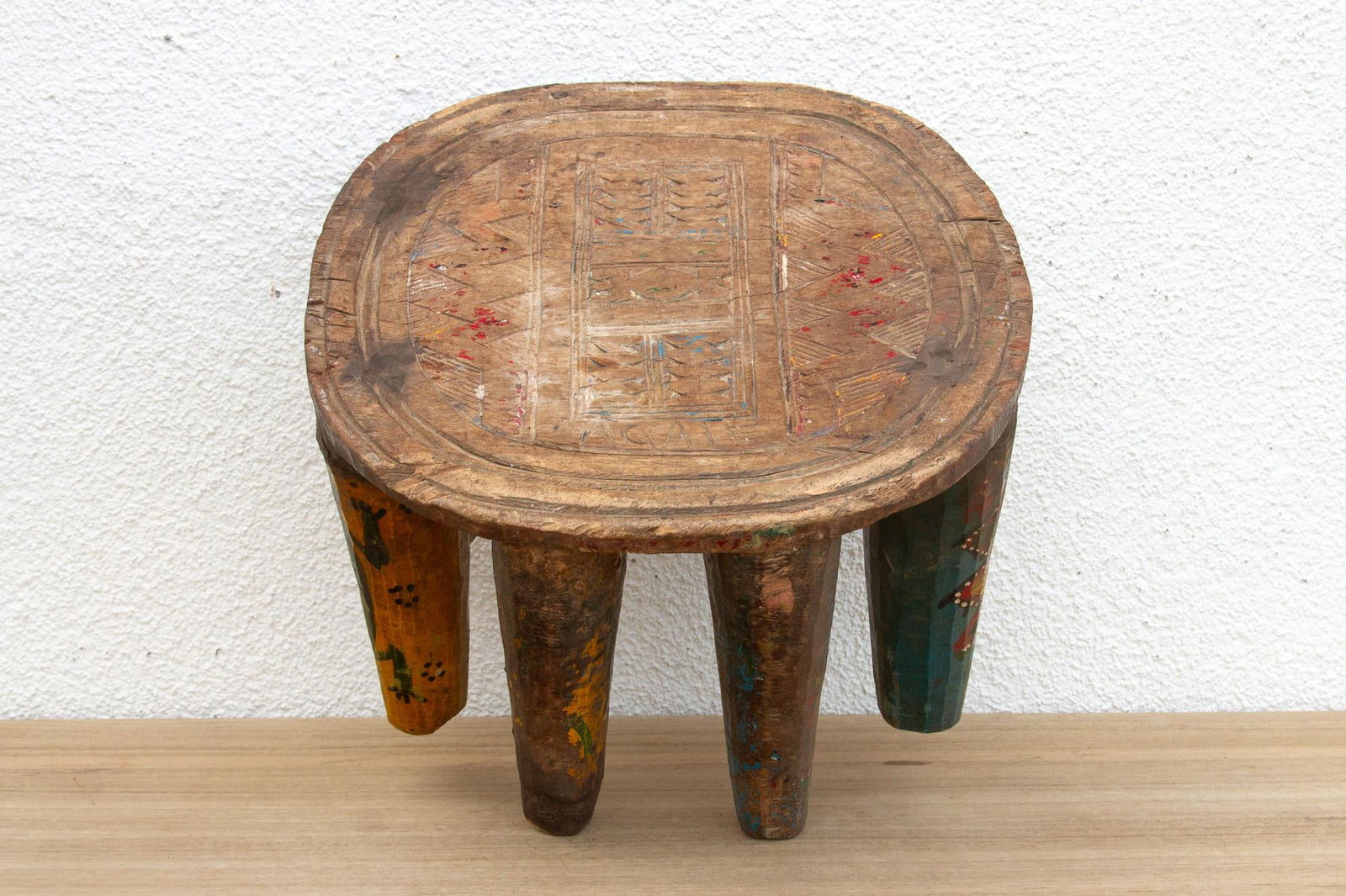 Antique Spider Carved Nupe Stool - 8