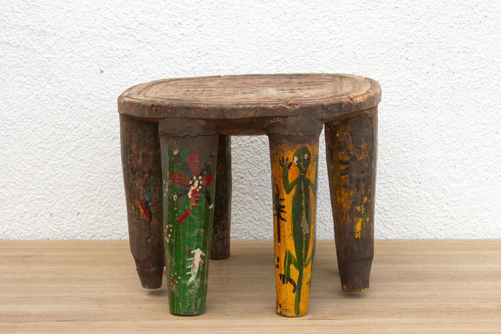 Antique Spider Carved Nupe Stool - 9