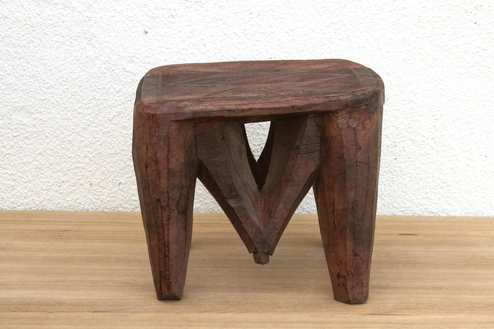 Vintage Market Day Carved Stool - 3