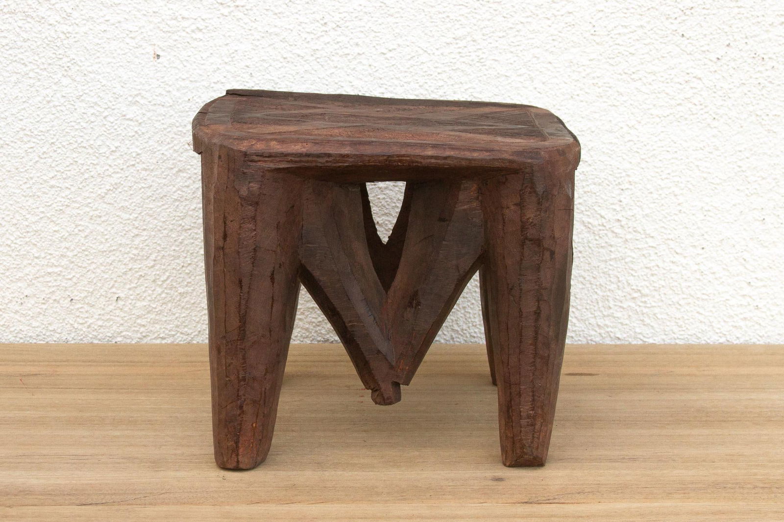 Vintage Market Day Carved Stool - 5