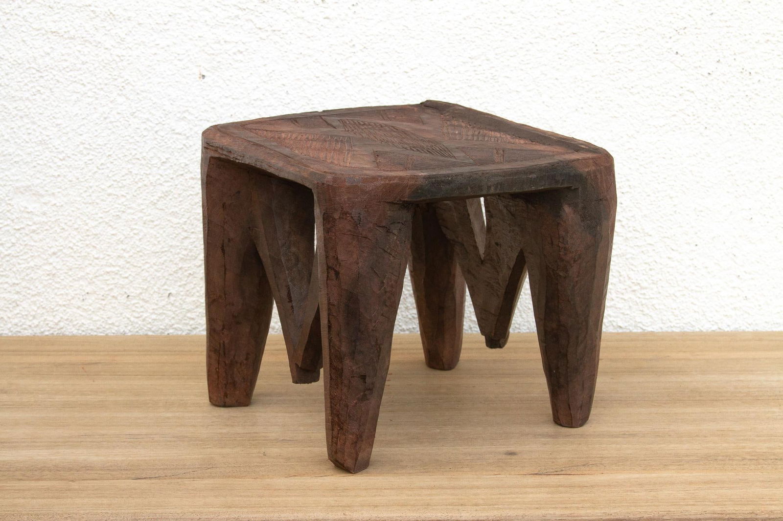 Vintage Market Day Carved Stool - 6