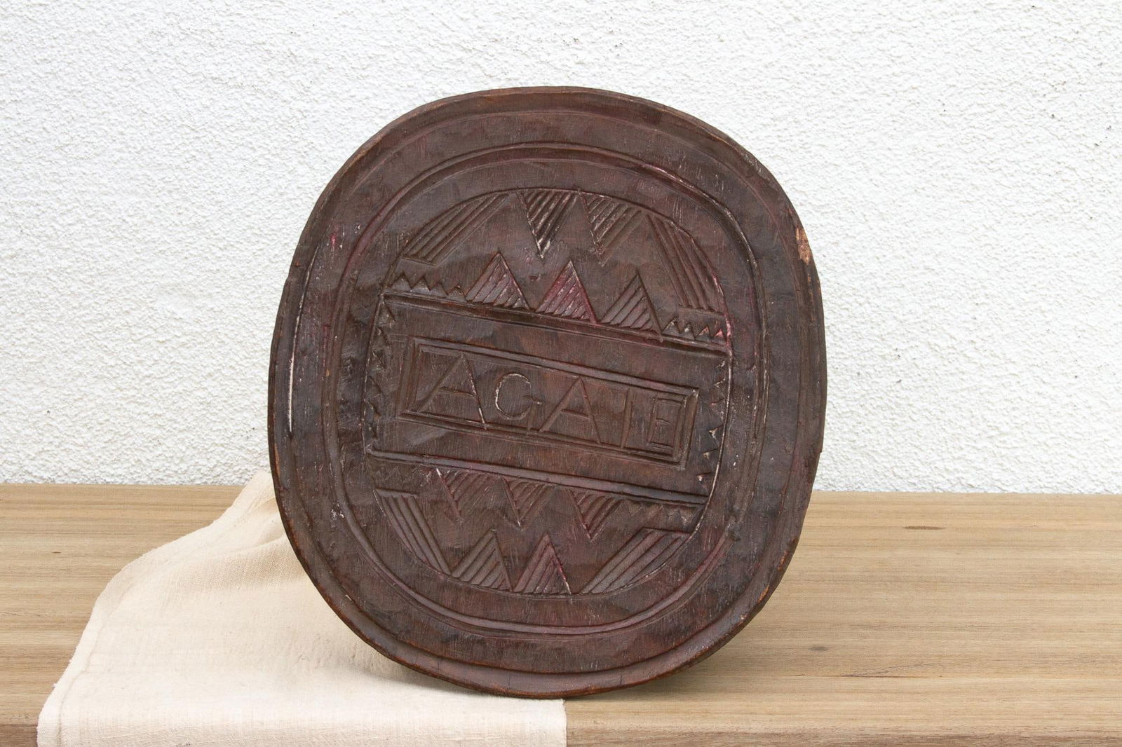 Patinated Brown Carved African Stool - 7