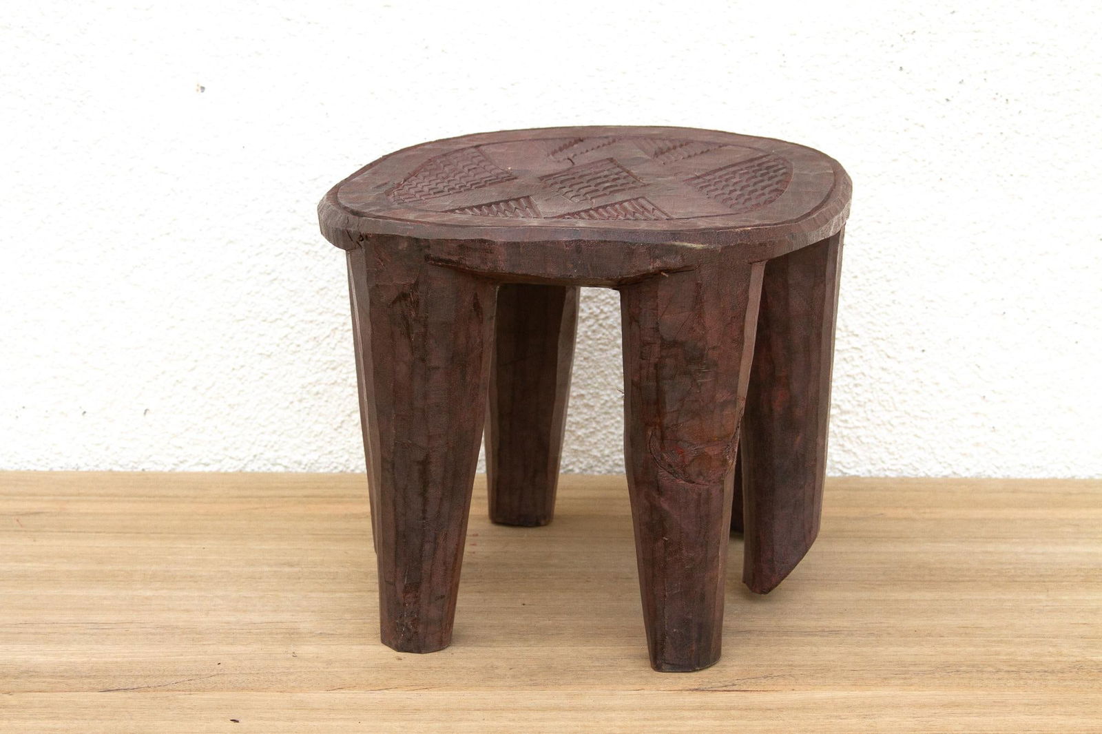 Small Carved Bida African Stool - 3