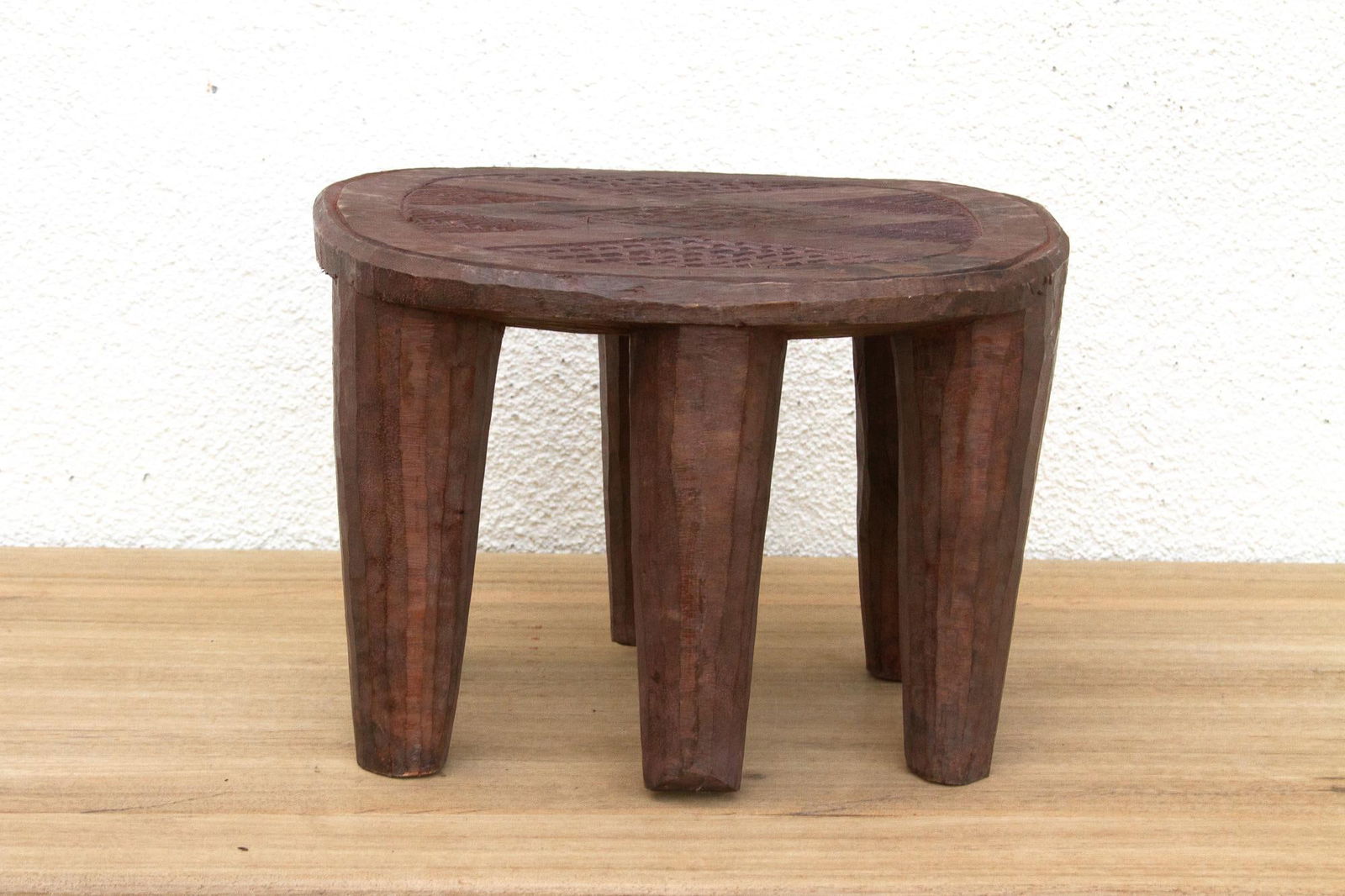Small Carved Bida African Stool - 4