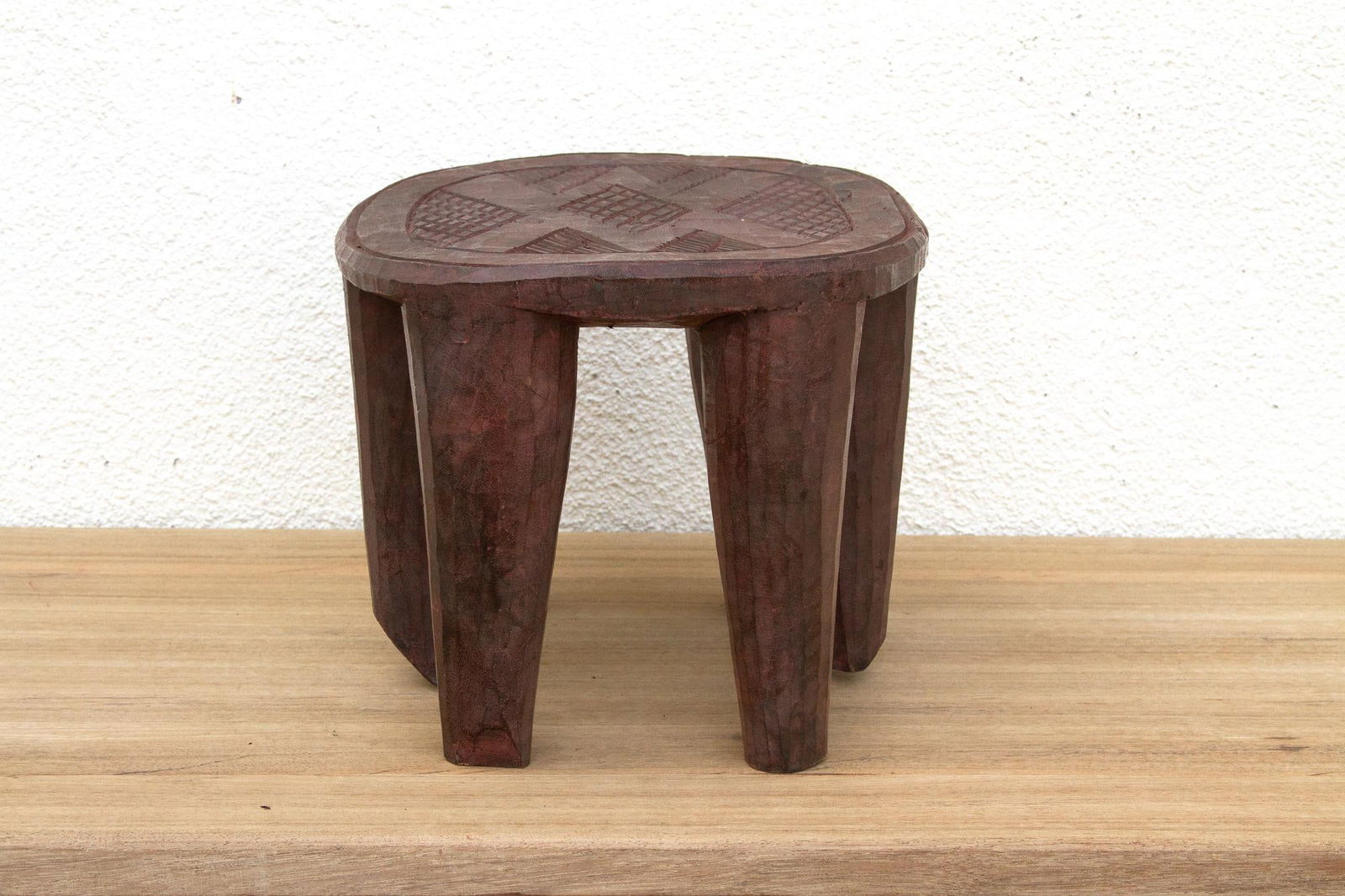 Small Carved Bida African Stool - 5