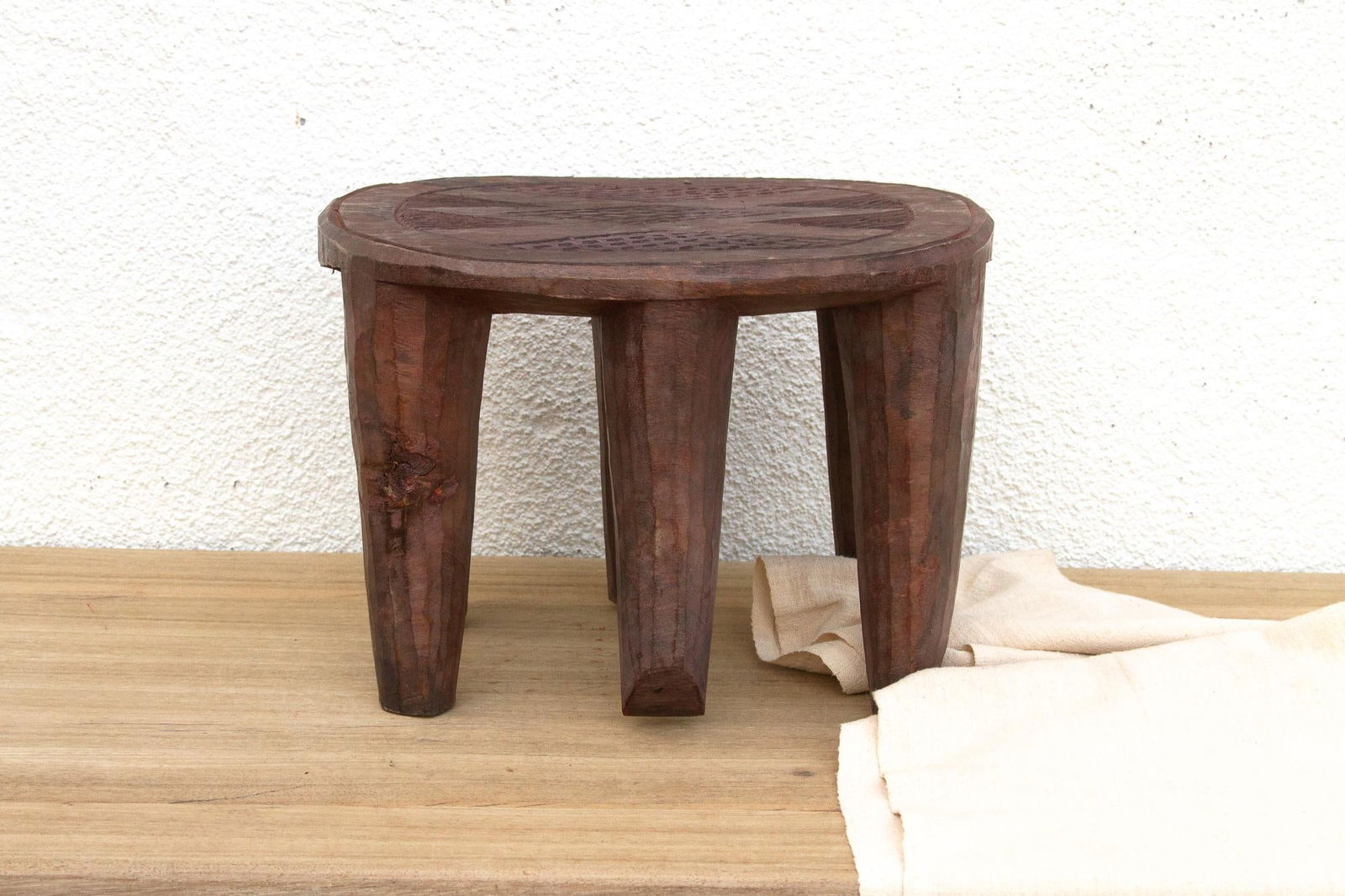 Small Carved Bida African Stool - 9