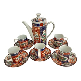 1980's Royal Maruishi Ware Imari Chinoiserie Tea Set - a Set of 11 Pieces