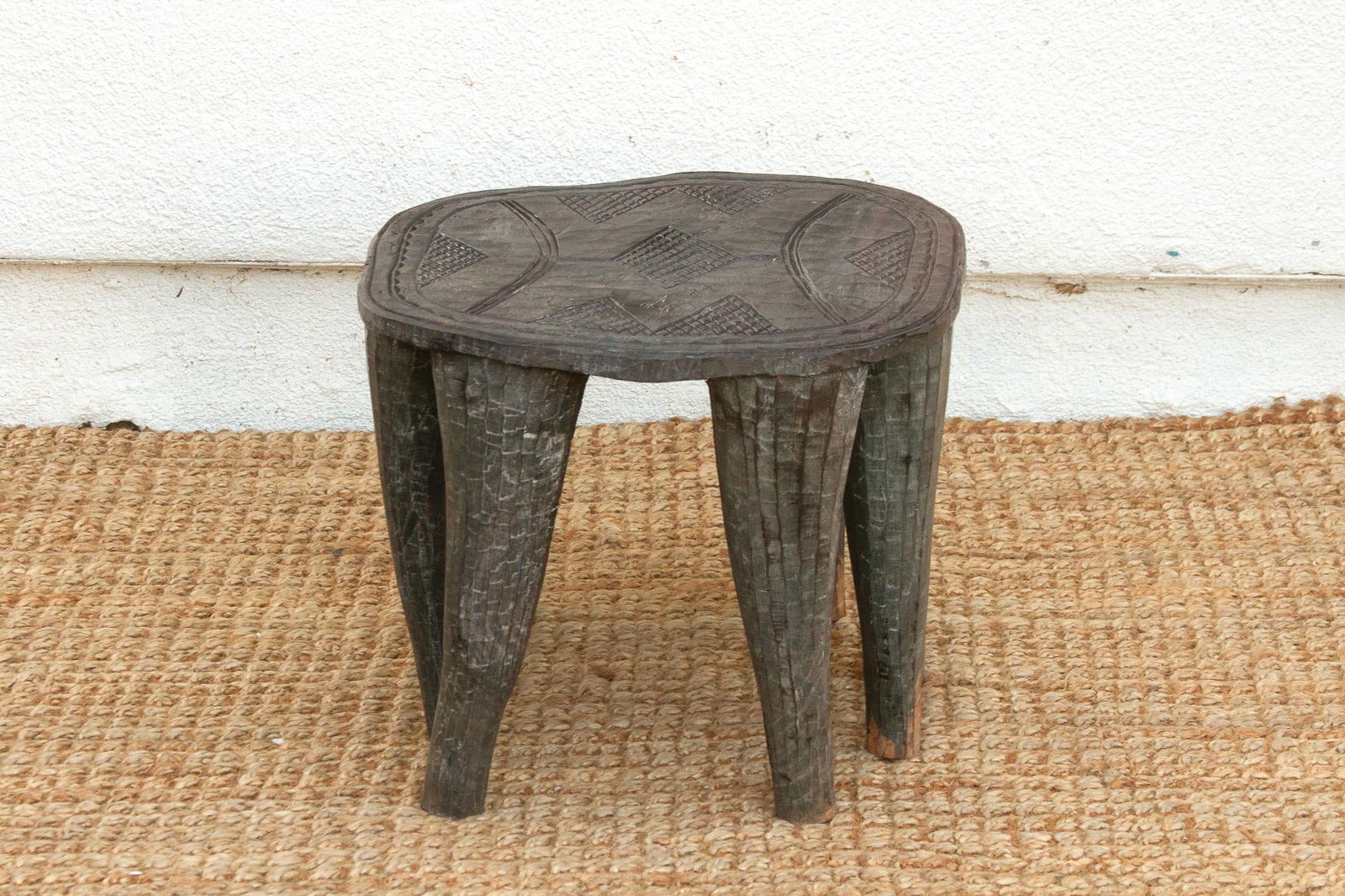 Perfectly Imperfect Carved Wood Side Table - 5