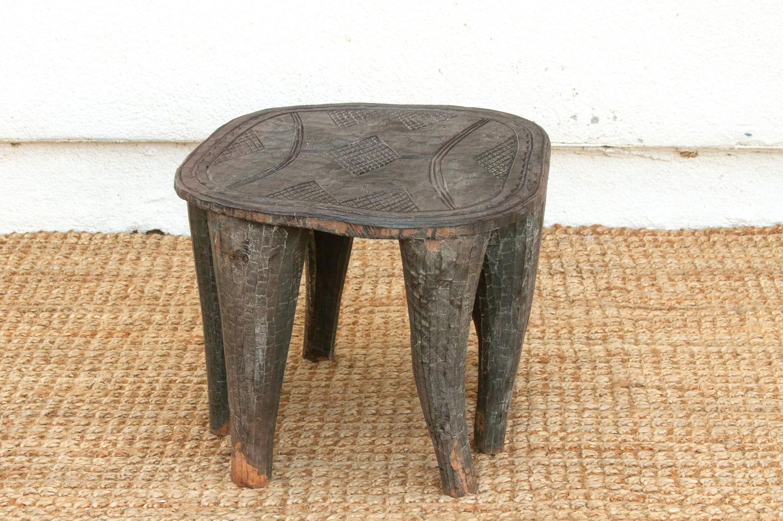 Perfectly Imperfect Carved Wood Side Table - 6