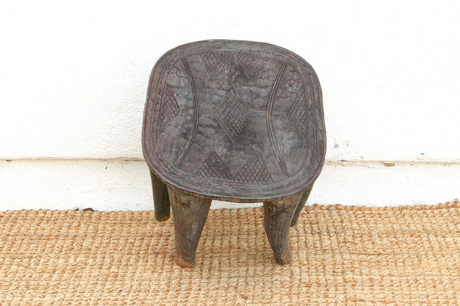 Perfectly Imperfect Carved Wood Side Table - 7