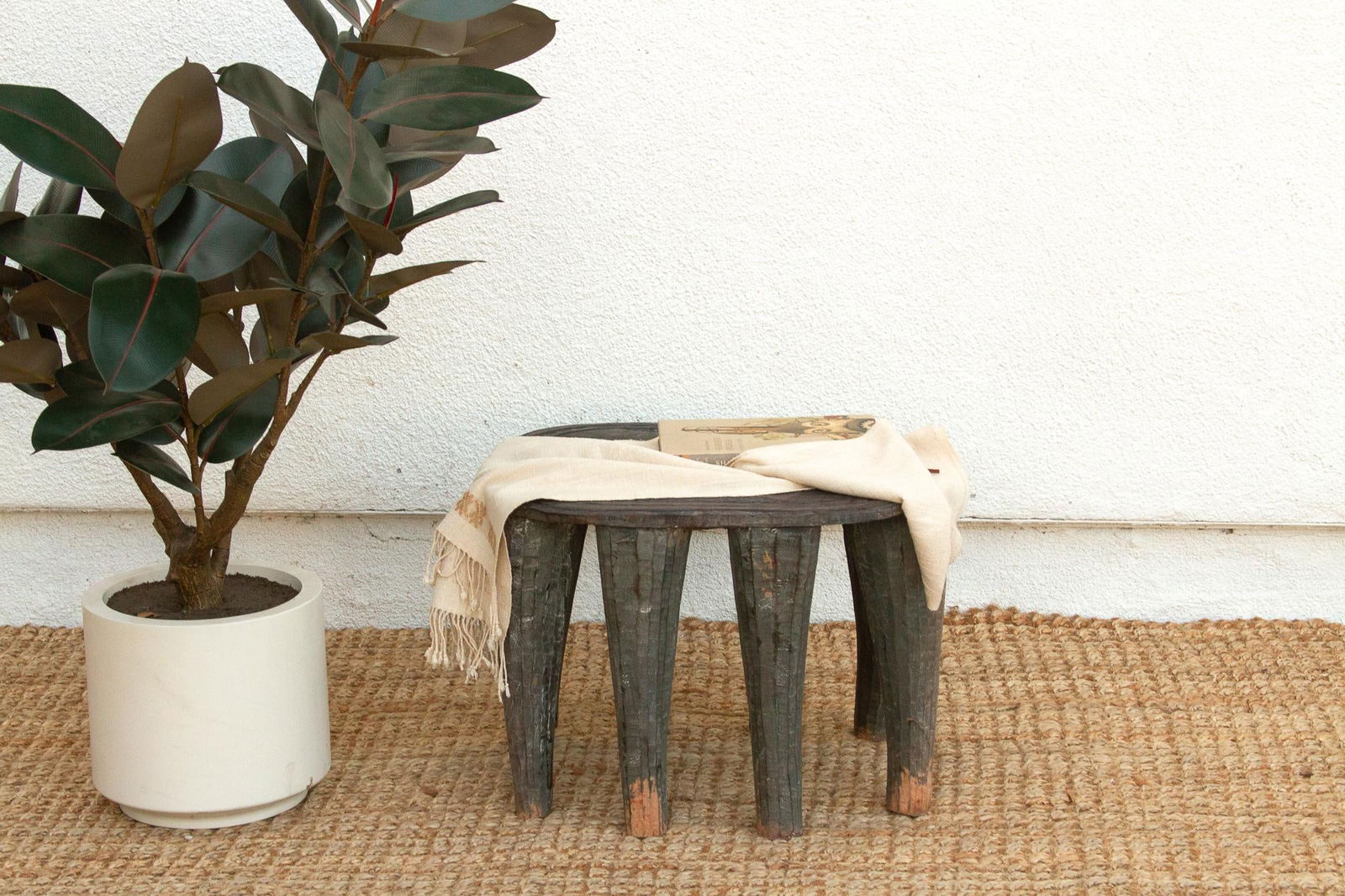 Perfectly Imperfect Carved Wood Side Table - 8