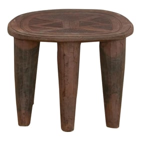 Global Style Handcarved Side Table