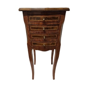 French Louis XV Mahogany Nightstand Bedside Side Table