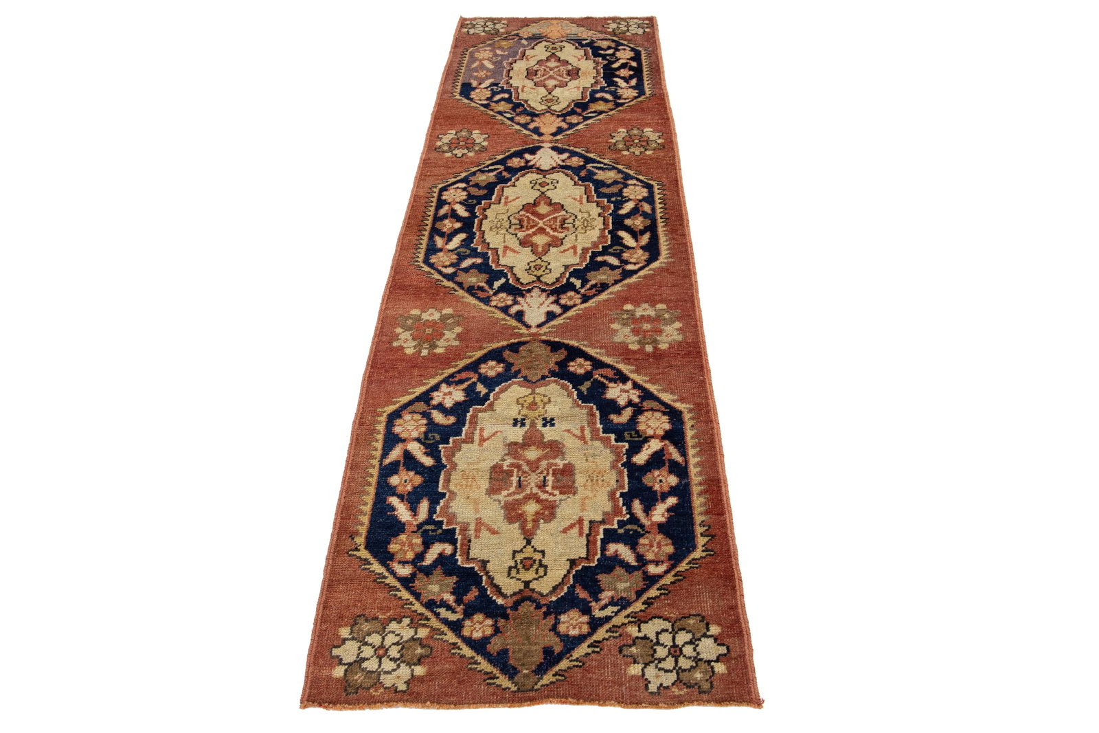 1940s Vintage Traditional Turkish Anatolian Wool Runner In Rust Color ...