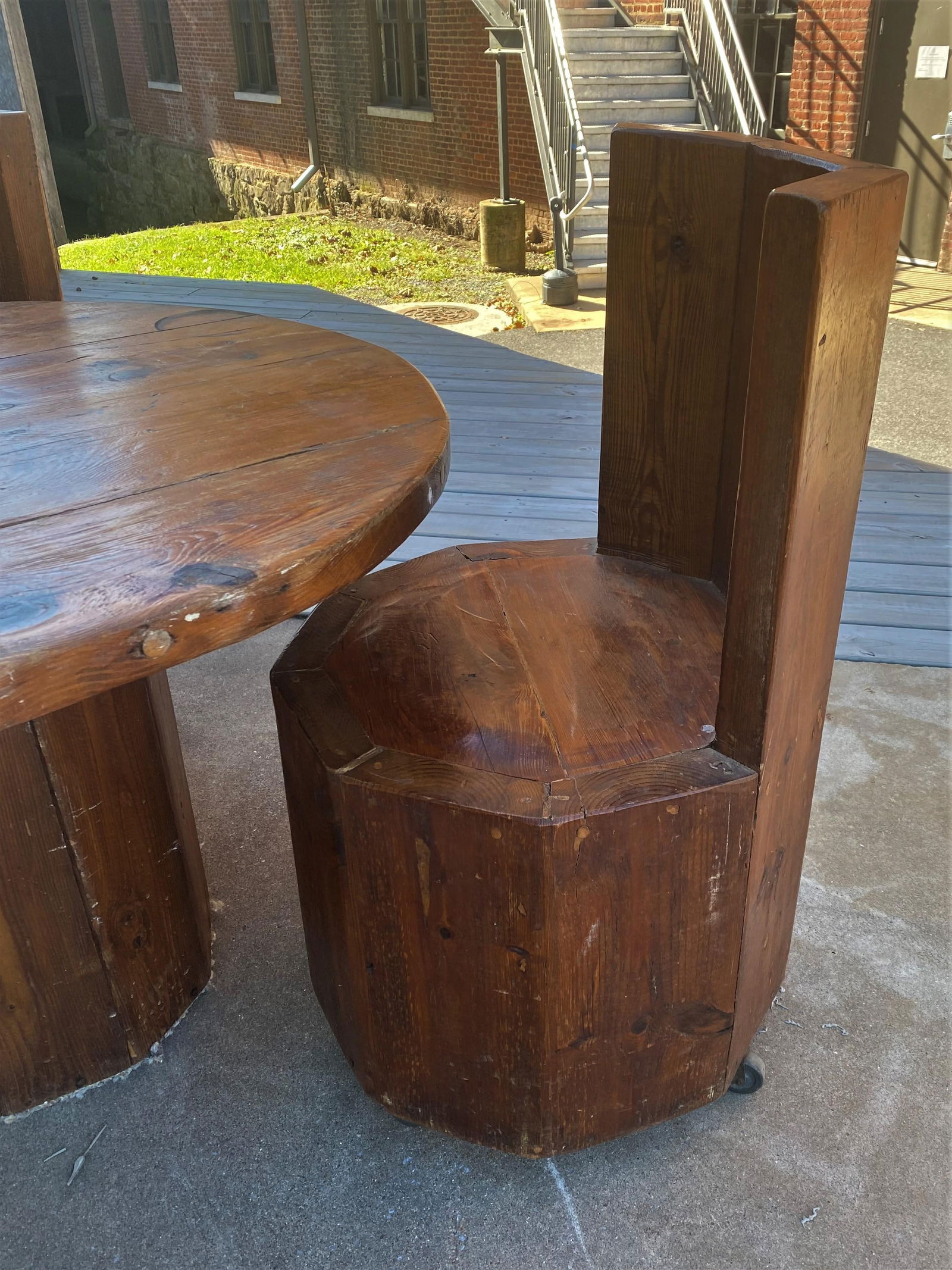 Rustic Knotty Pine Cabin Cottage Table & Chairs Handmade Kitchen Dining Set of 3 - 3