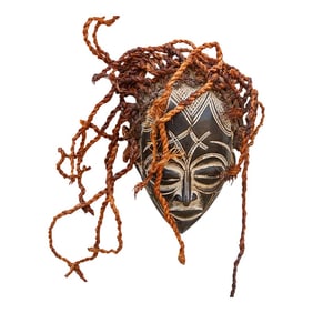 Carved & Braided African Mask