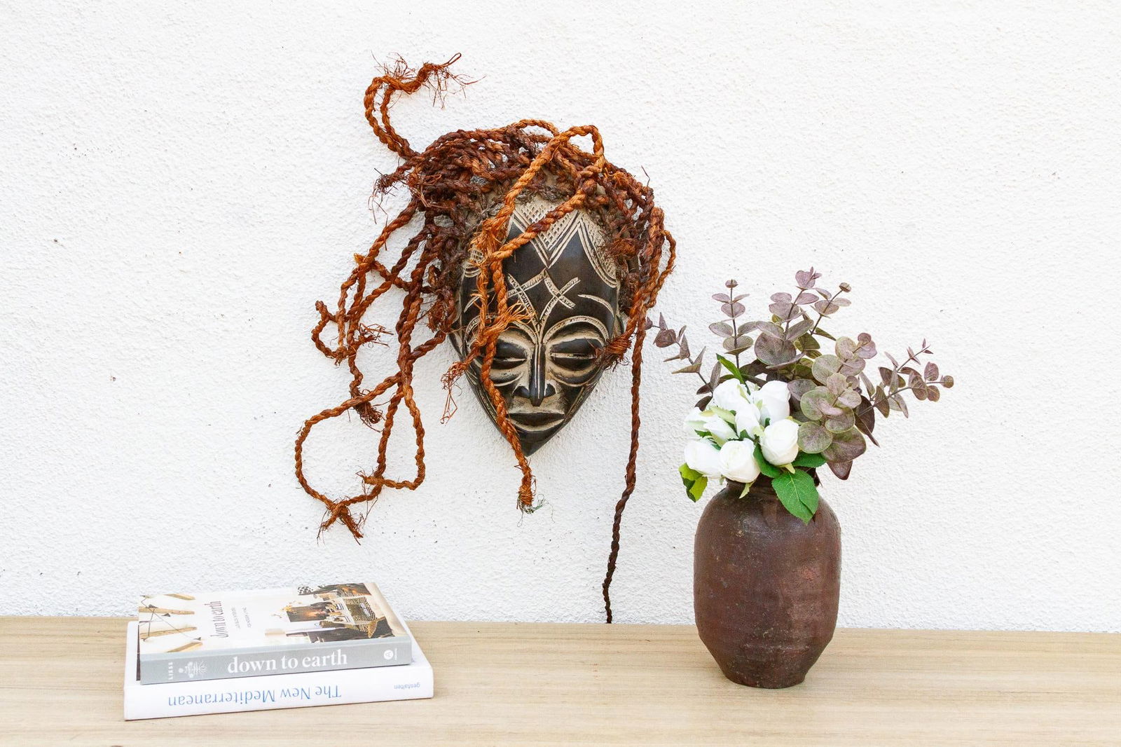Carved & Braided African Mask - 2