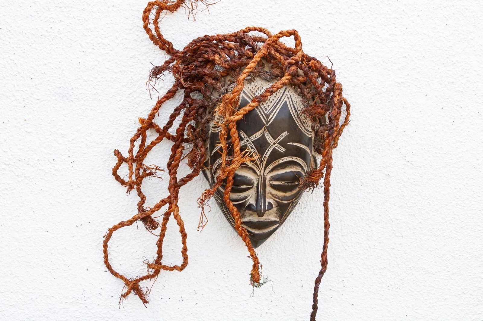 Carved & Braided African Mask - 3