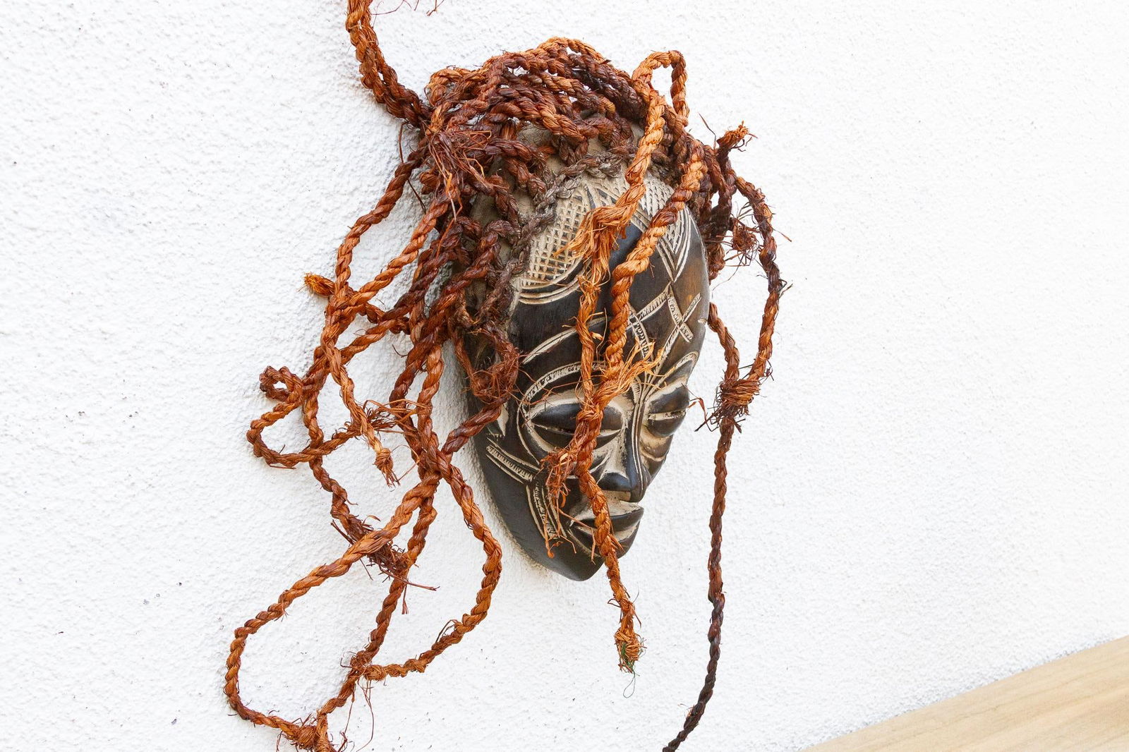 Carved & Braided African Mask - 7