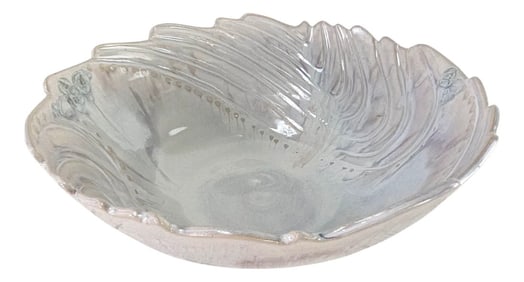 Lafe & Barb Garnier Studio Pottery Bowl – Embossed Shells & Iridescent Glaze