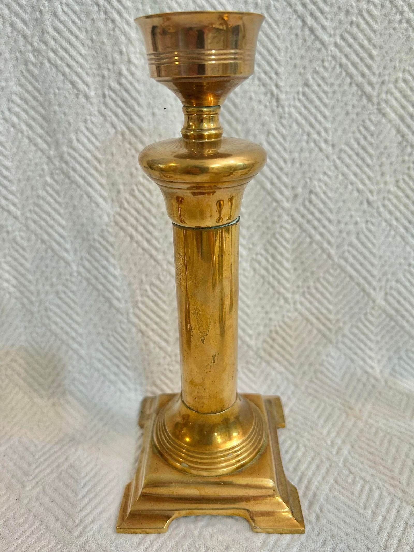 Vintage Collected Set of 7 Different Solid Brass Candle Stick Holders - 3