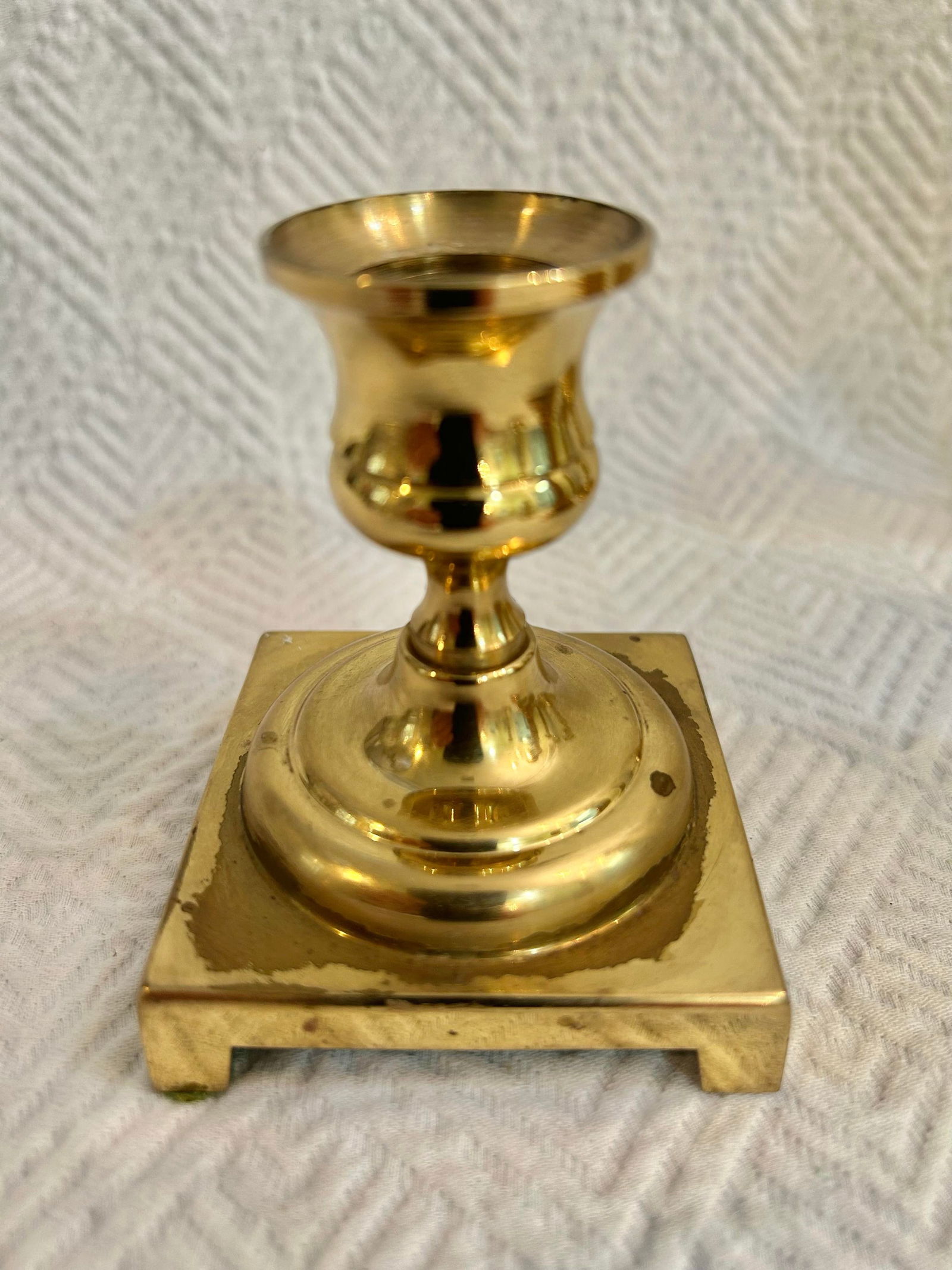 Vintage Collected Set of 7 Different Solid Brass Candle Stick Holders - 9