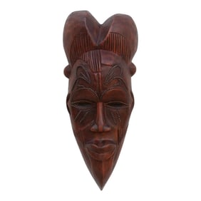 Ritual Crown, Carved Mask Wall Art