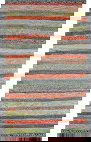 Mid-Century Cotton Scandinavian Style Kilim Rug