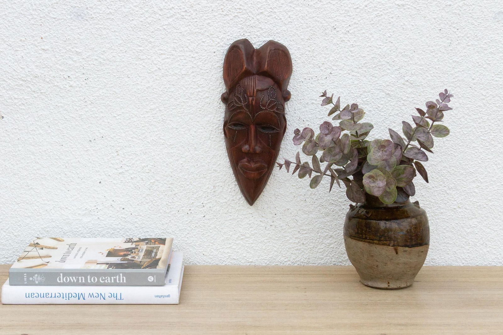 Carved Wood Tribal Wall Art - 2
