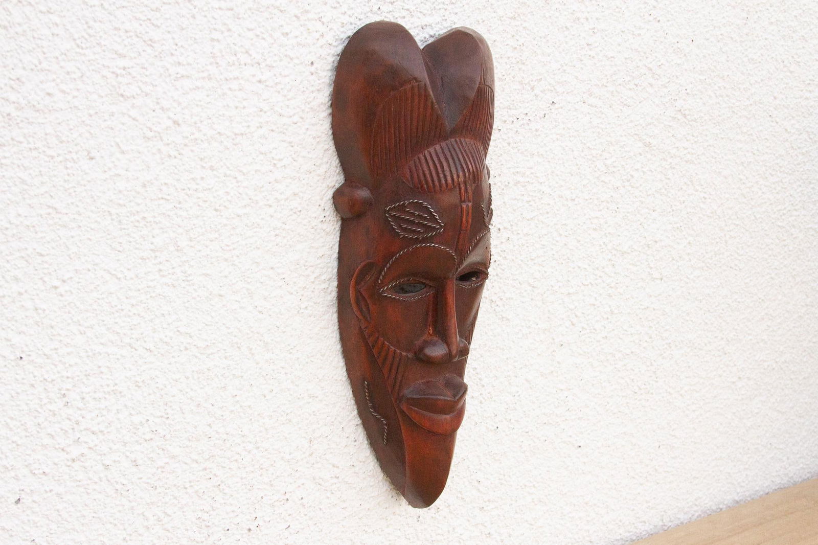 Polished Brown African Mask Wall Art - 4