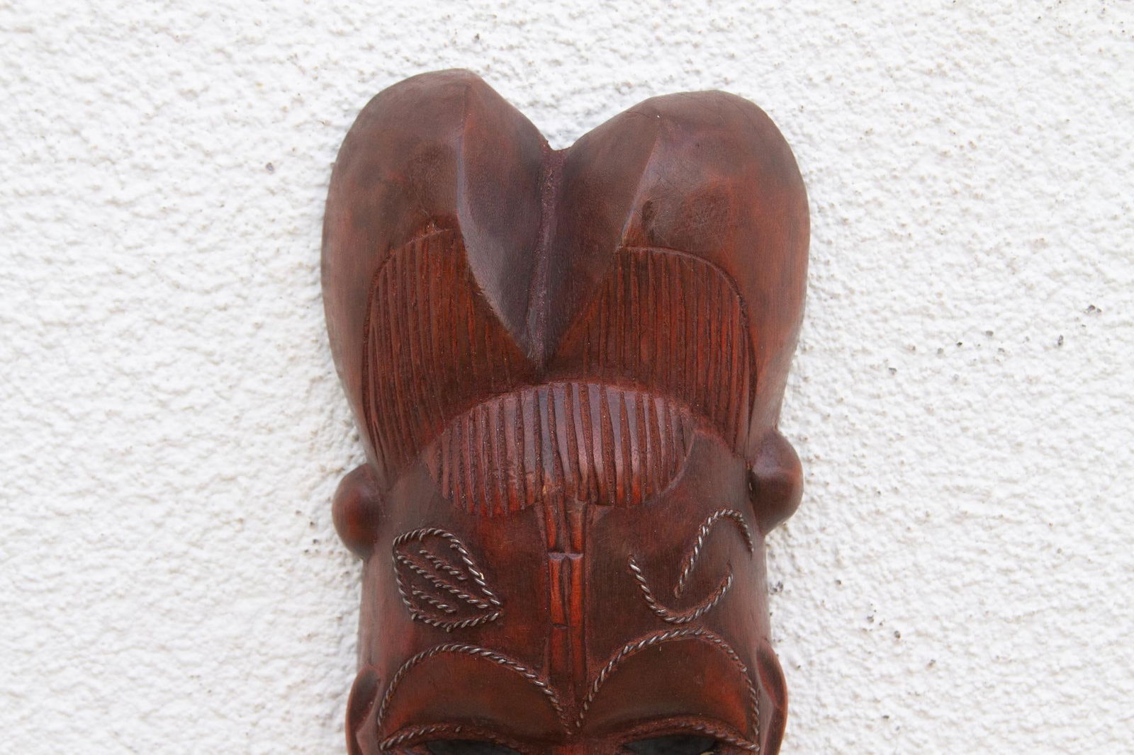 Polished Brown African Mask Wall Art - 5