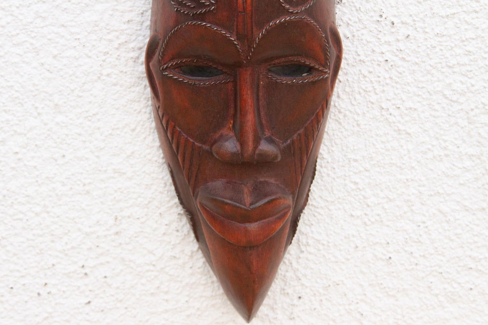 Polished Brown African Mask Wall Art - 6