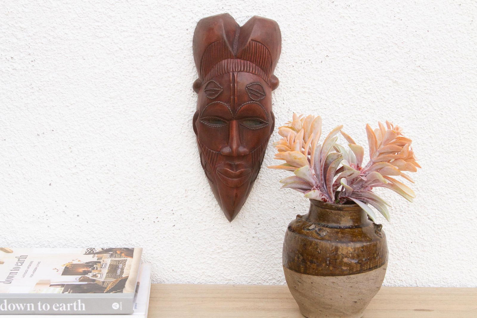 Elongated Face Carved African Mask - 2