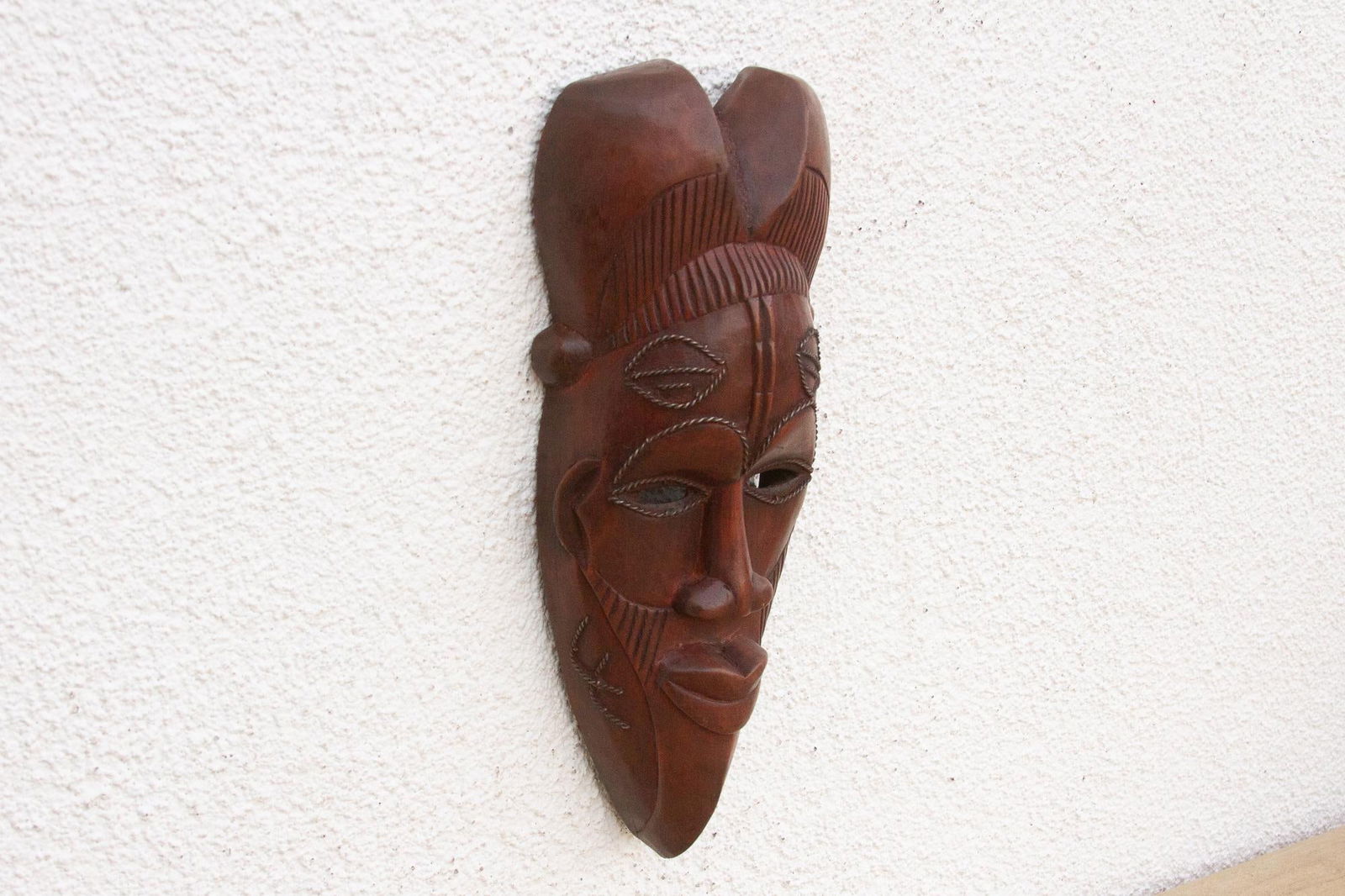 Elongated Face Carved African Mask - 4