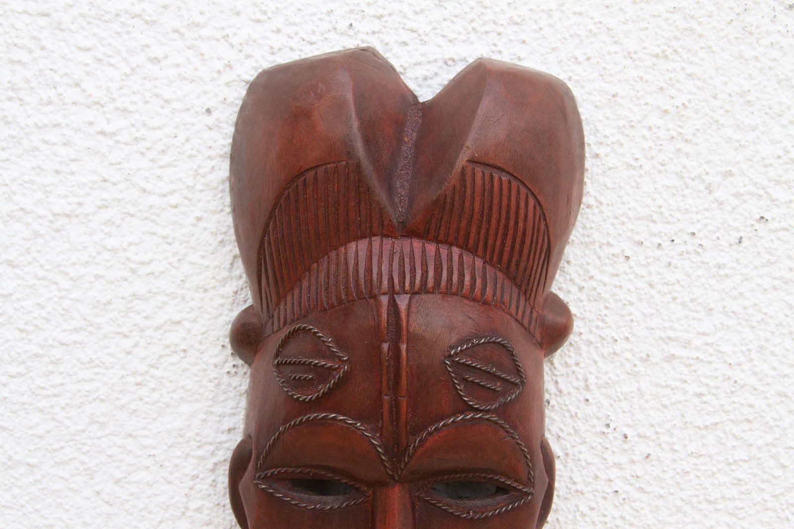 Elongated Face Carved African Mask - 5
