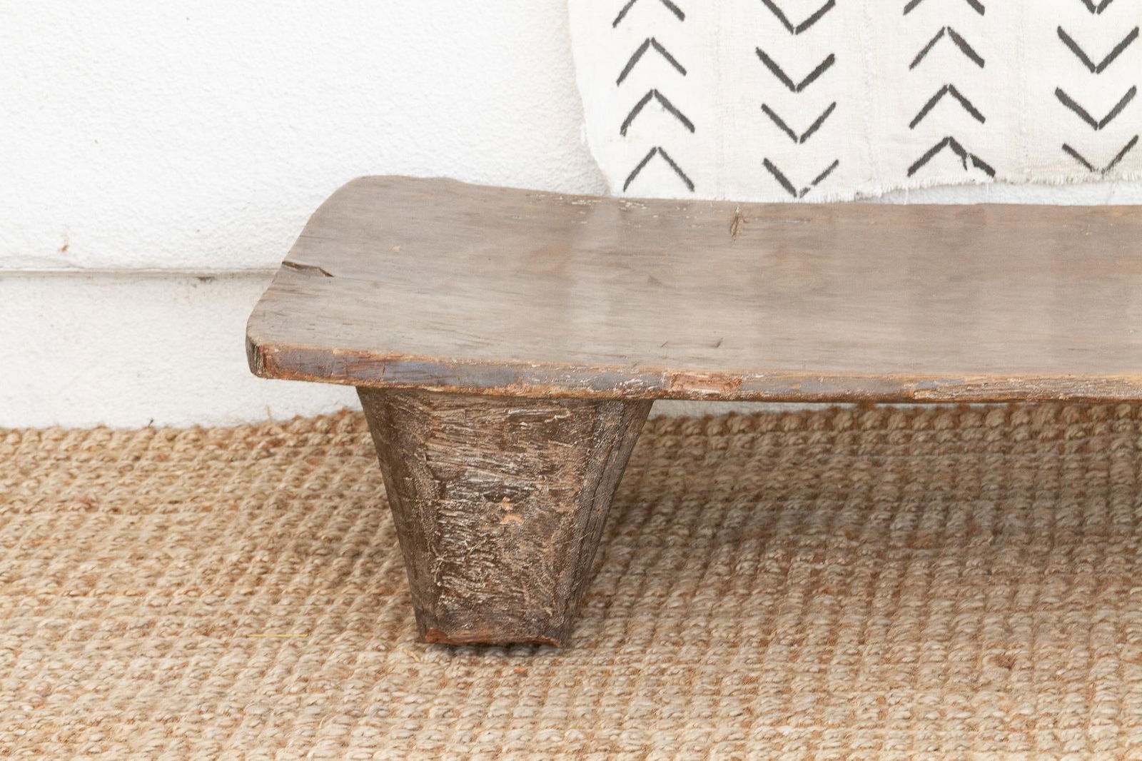 Akan Rustic African Senufo Low Bench - 4