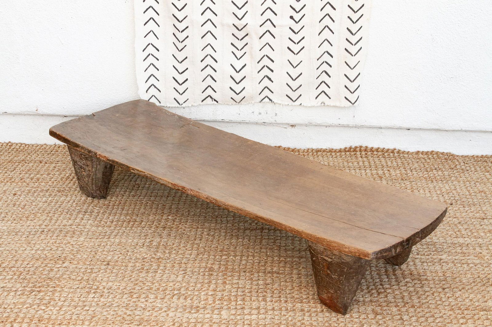 Akan Rustic African Senufo Low Bench - 5