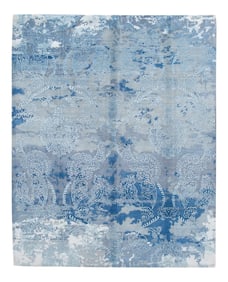 21st Century Modernn Wool & Silk Indian Rug