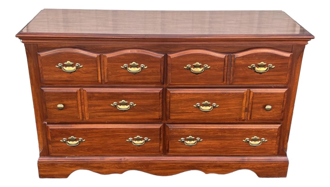 Florida Furniture 6-Drawer Pecan Dresser Chest of Drawers (1 of 12)