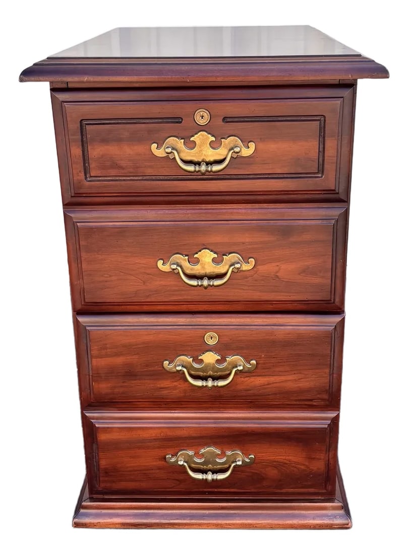 Two-Drawer Cherry Chippendale Style Filing Cabinet (1 of 12)