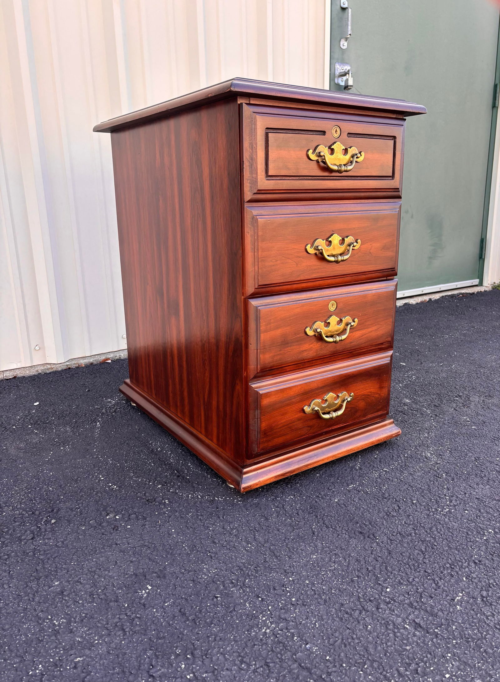 Two-Drawer Cherry Chippendale Style Filing Cabinet - 4