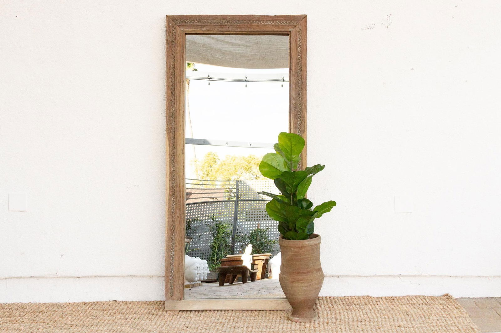 19th Century Charming Indo-French Tall Mirror - 8