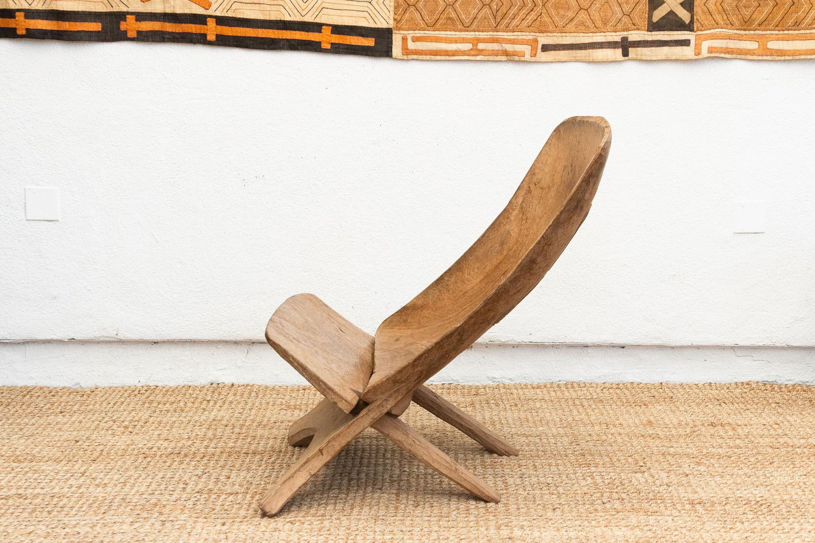 Oversize Sun-Bleached African Ceremonial Chair - 5