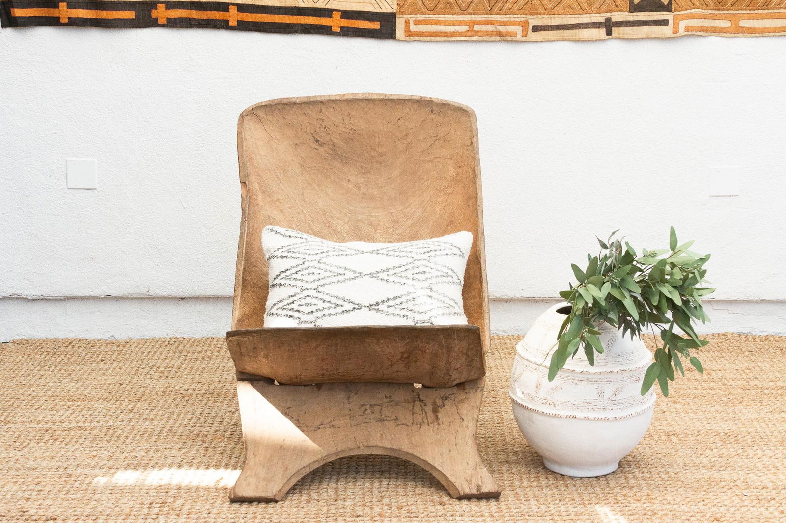 Oversize Sun-Bleached African Ceremonial Chair - 8