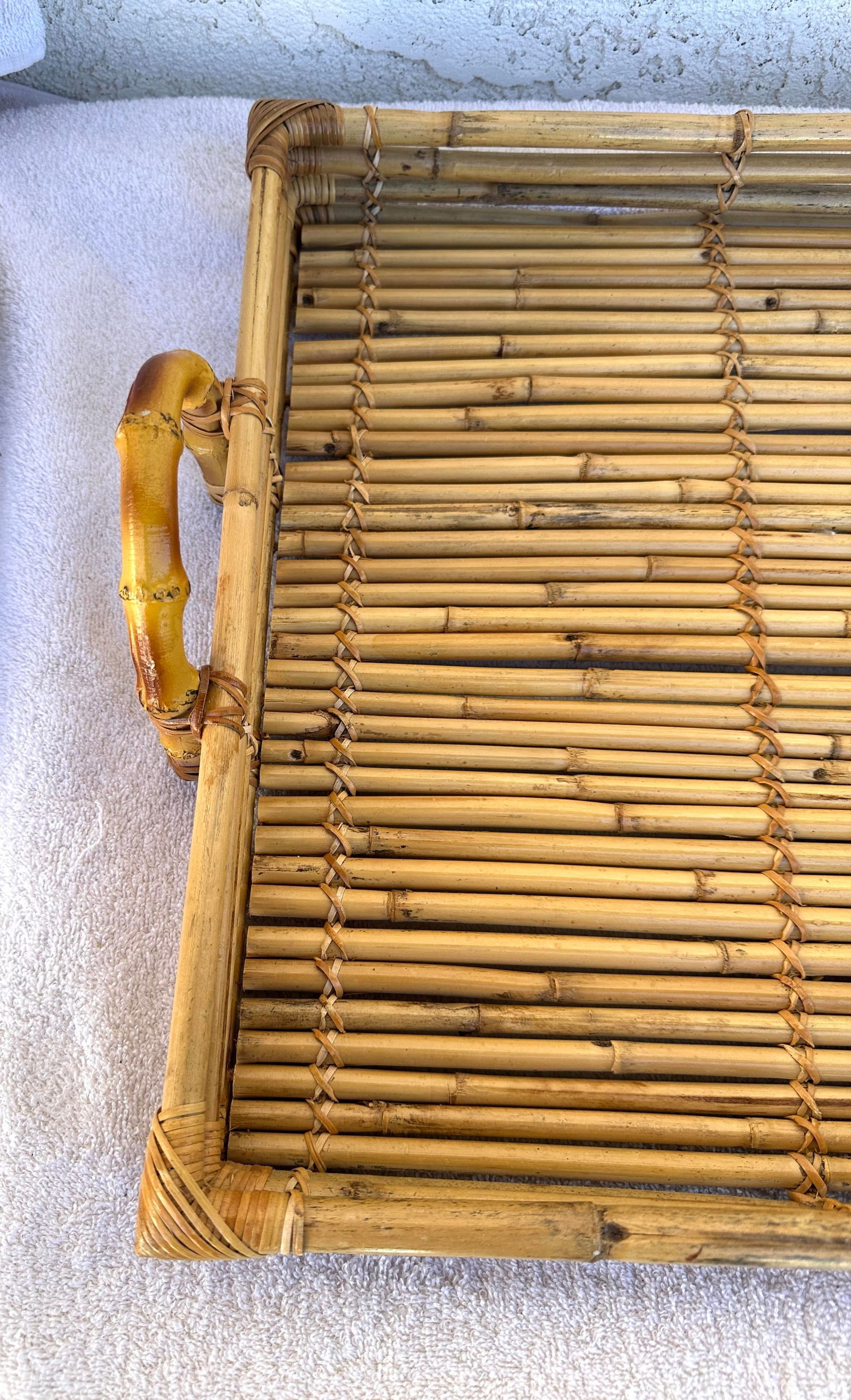 Vintage Bamboo Serving Tray - 6