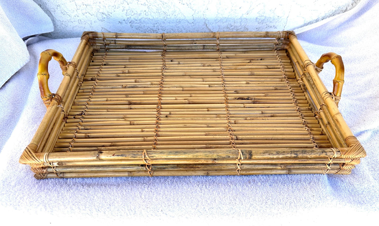 Vintage Bamboo Serving Tray - 8