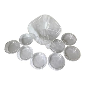 Vintage 1970s Mod Lucite Salad Set With Bowls and Serving Utensils Set- 11 Pieces