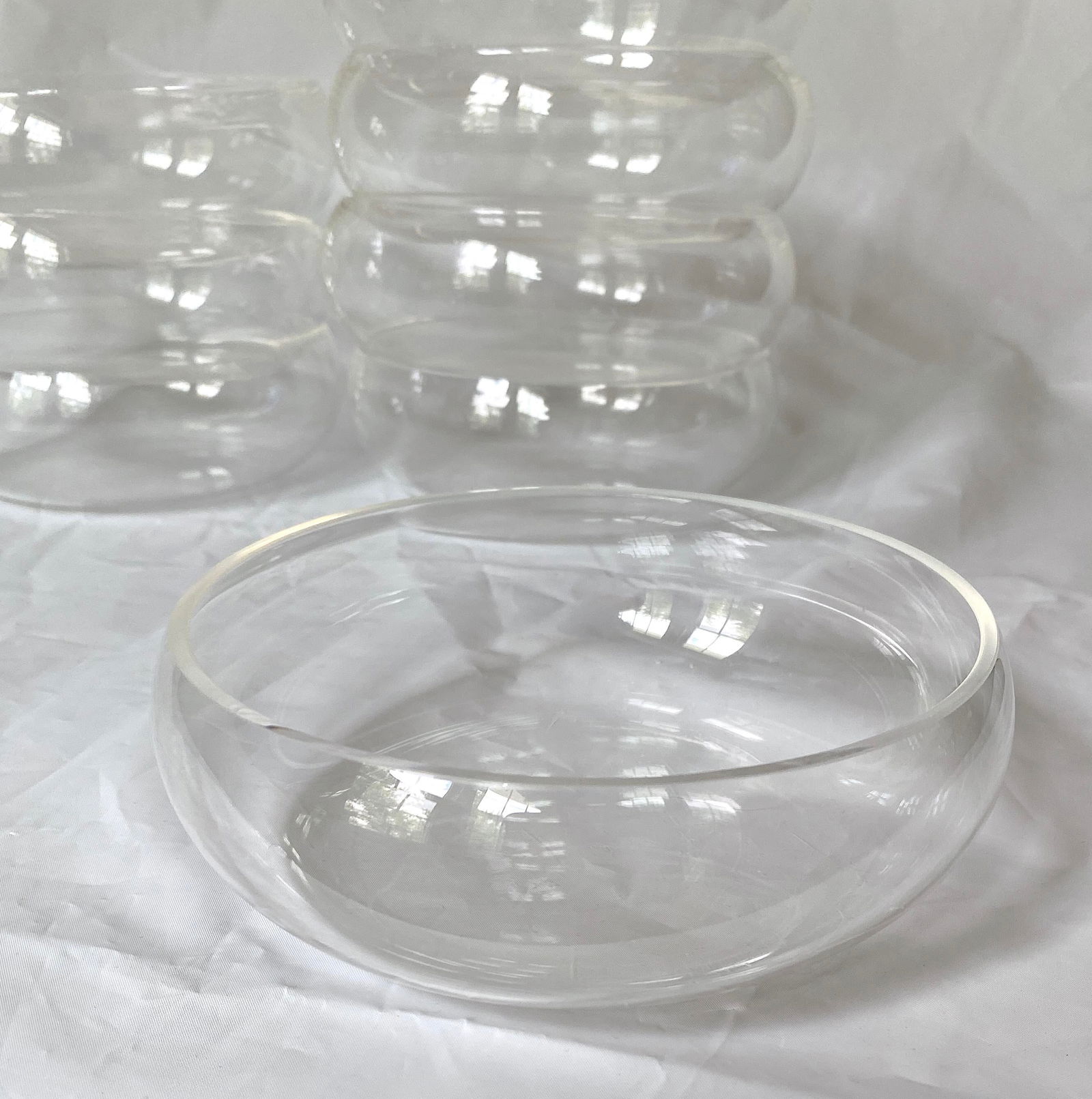 Vintage 1970s Mod Lucite Salad Set With Bowls and Serving Utensils Set- 11 Pieces - 3