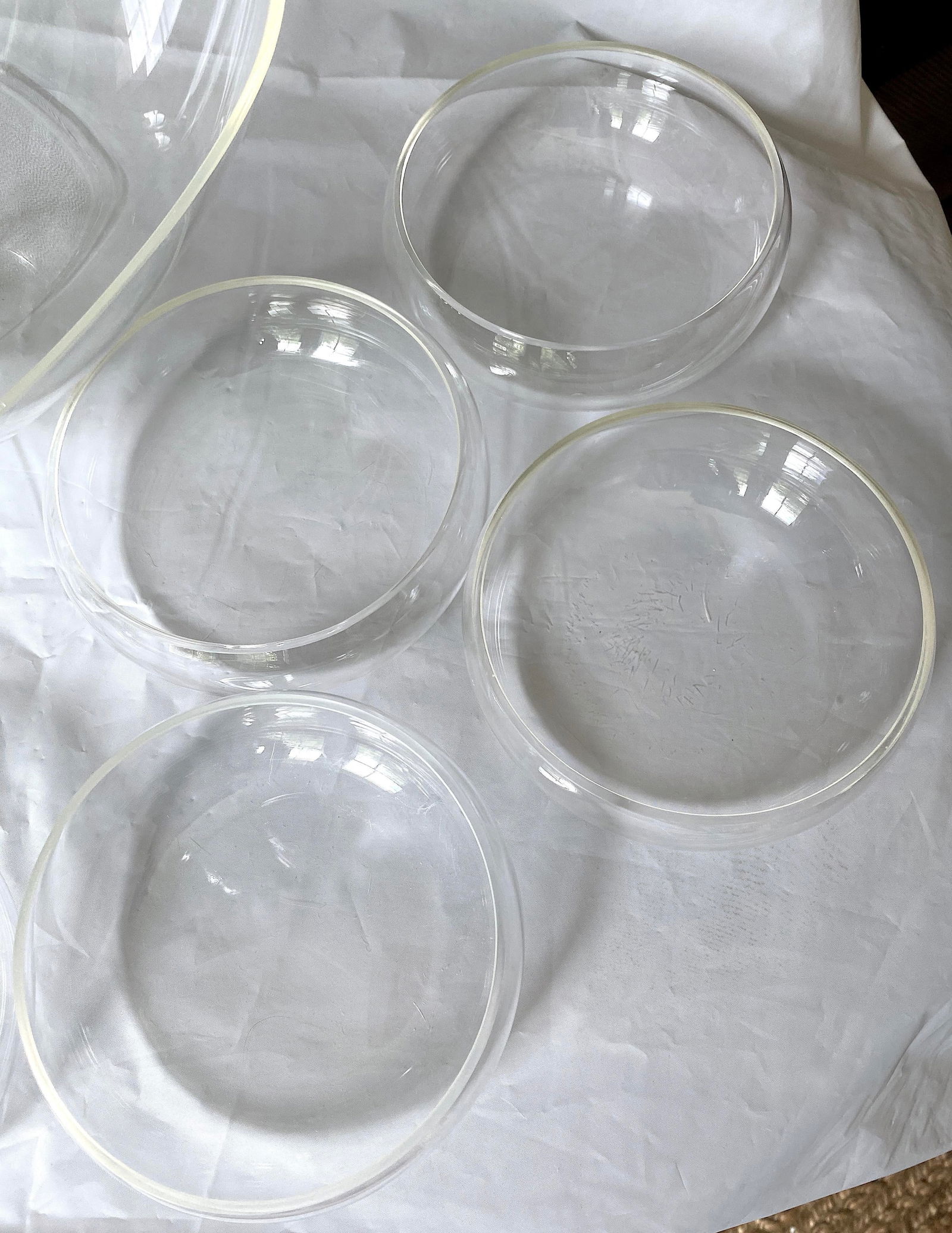 Vintage 1970s Mod Lucite Salad Set With Bowls and Serving Utensils Set- 11 Pieces - 9